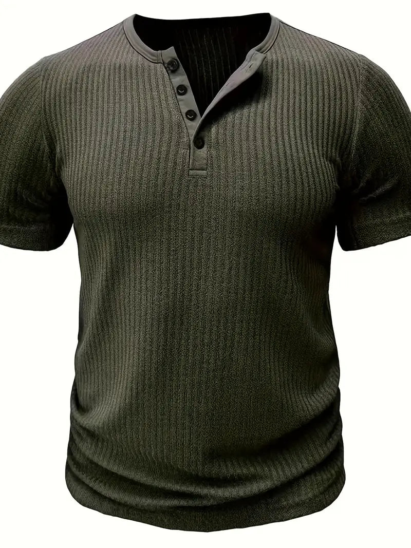 Bergmann™ | Bio-Baumwolle Henley-Kurzarmshirt