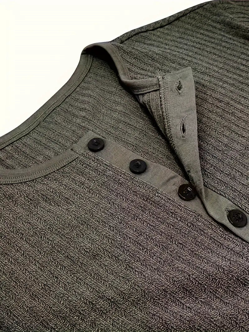 Bergmann™ | Bio-Baumwolle Henley-Kurzarmshirt