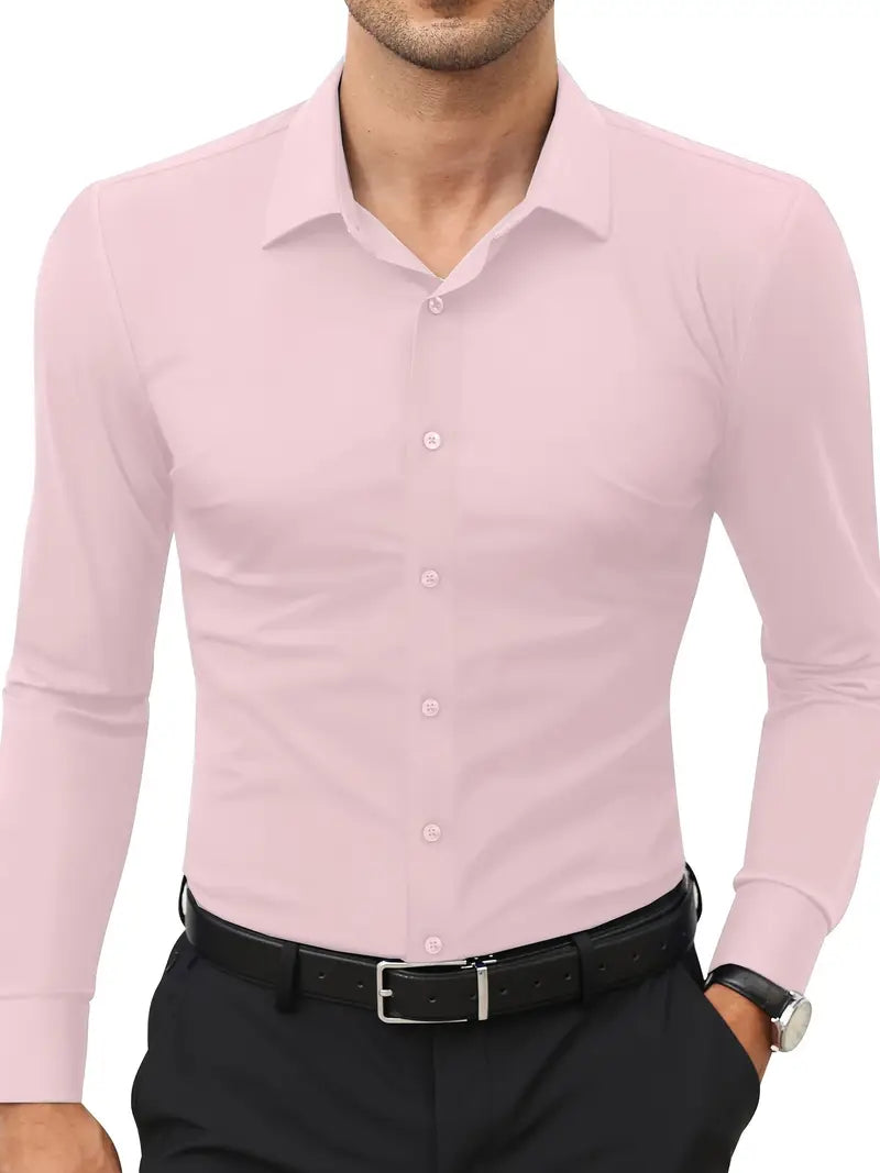 Hochwertiges Einfarbiges Slim-Fit-Hemd