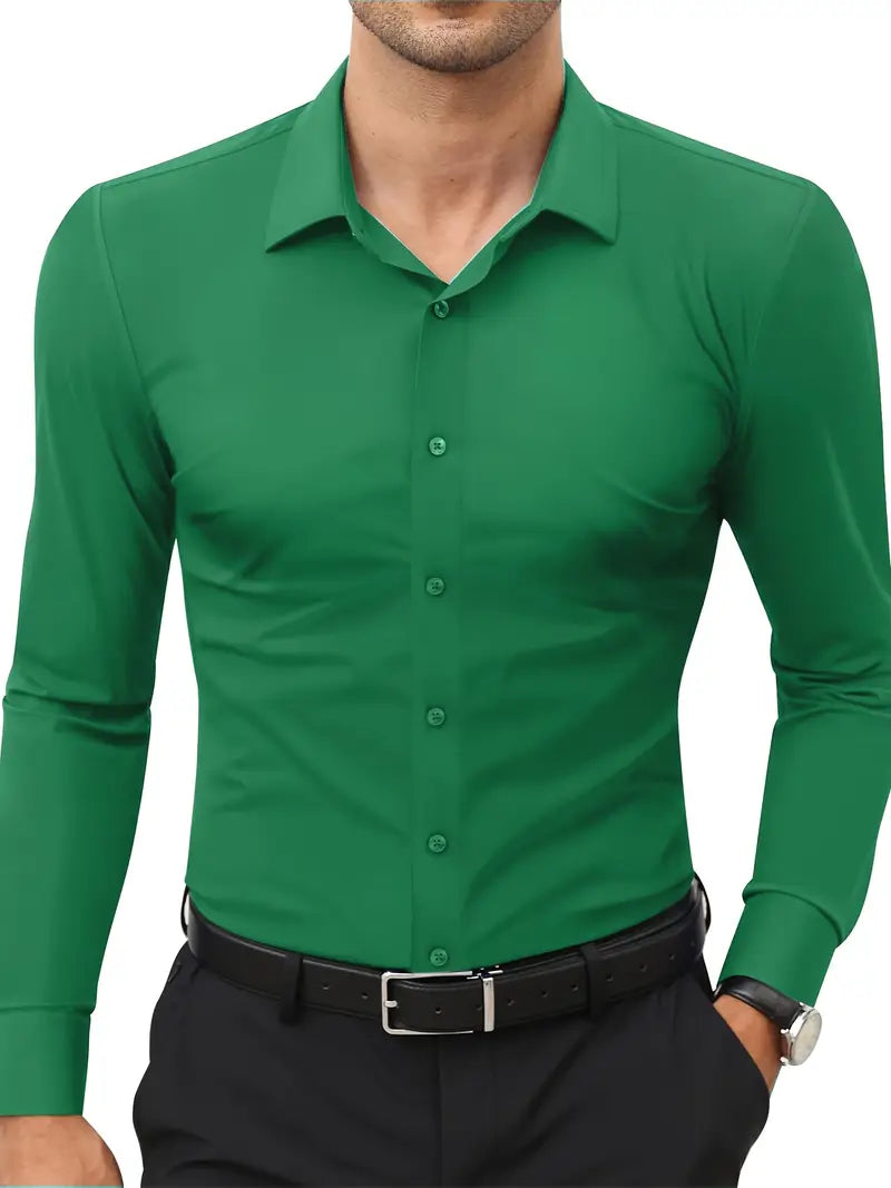 Hochwertiges Einfarbiges Slim-Fit-Hemd