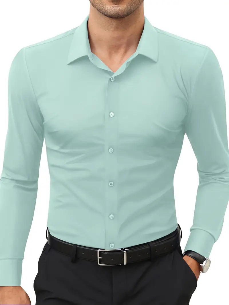 Hochwertiges Einfarbiges Slim-Fit-Hemd