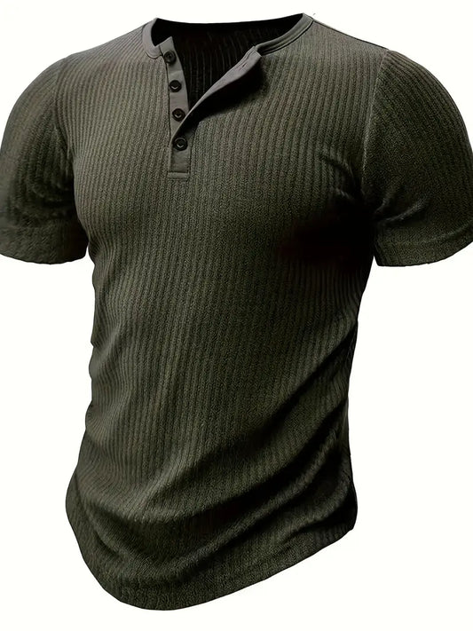 Bergmann™ | Bio-Baumwolle Henley-Kurzarmshirt