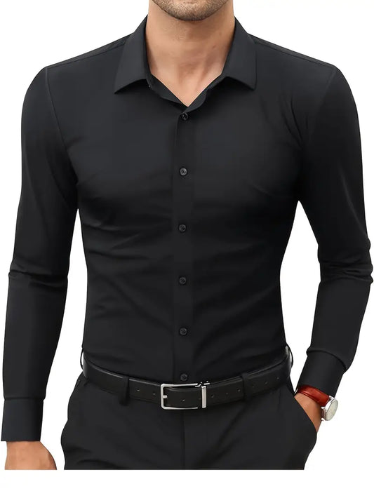 Hochwertiges Einfarbiges Slim-Fit-Hemd