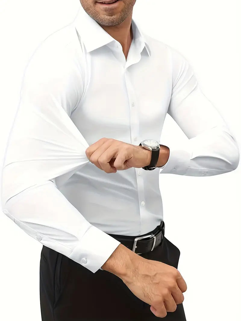 Hochwertiges Einfarbiges Slim-Fit-Hemd