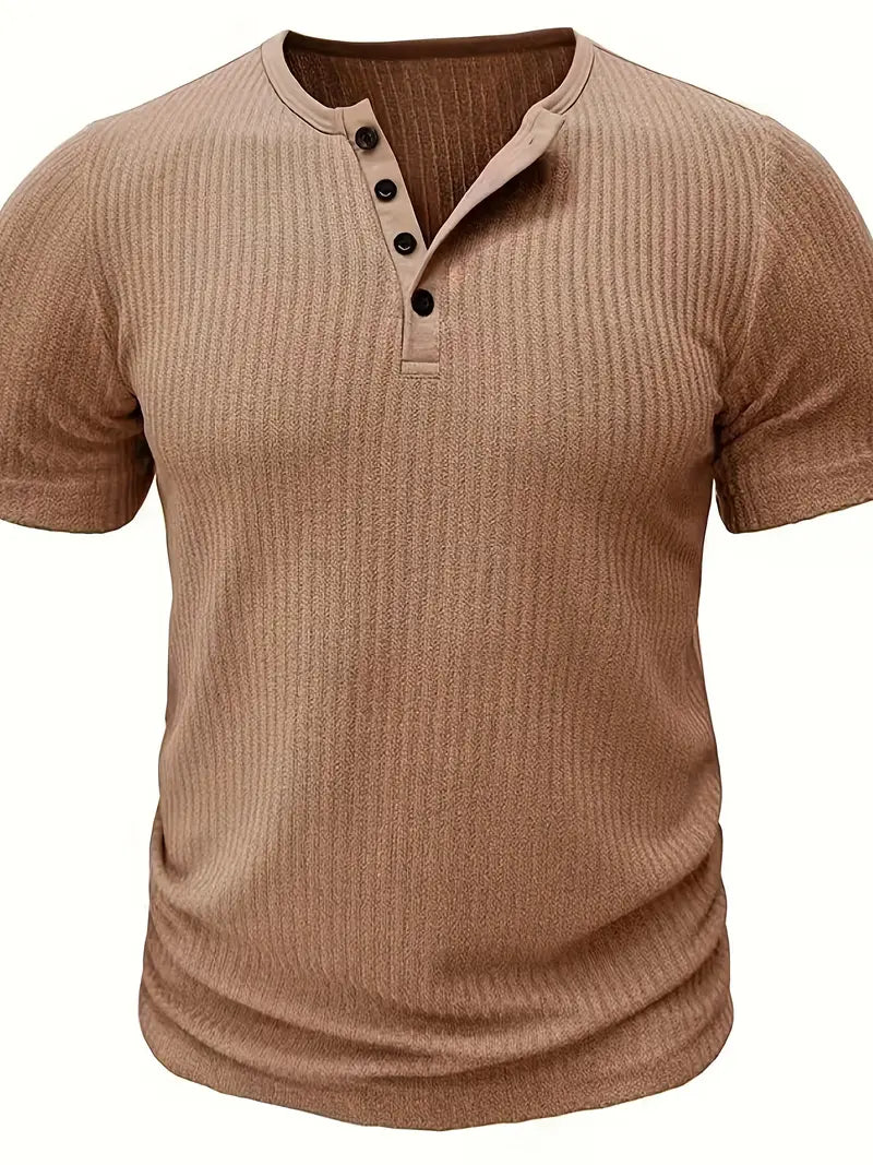 Bergmann™ | Bio-Baumwolle Henley-Kurzarmshirt