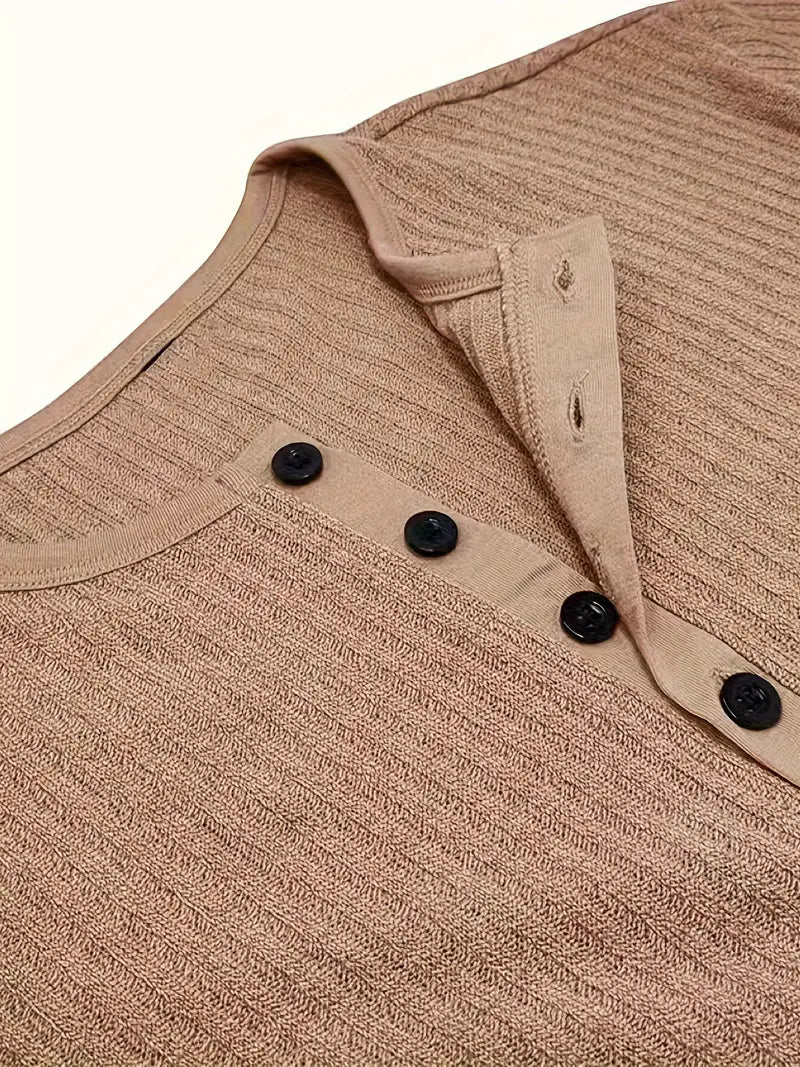 Bergmann™ | Bio-Baumwolle Henley-Kurzarmshirt