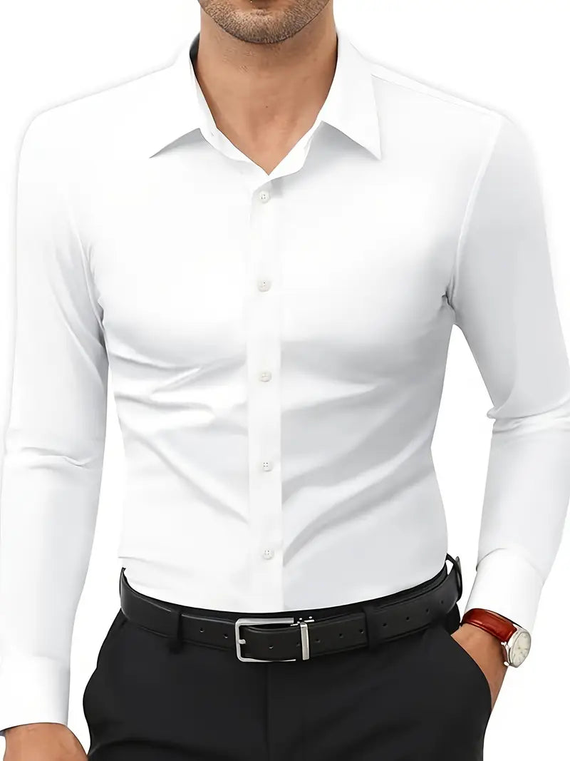 Hochwertiges Einfarbiges Slim-Fit-Hemd