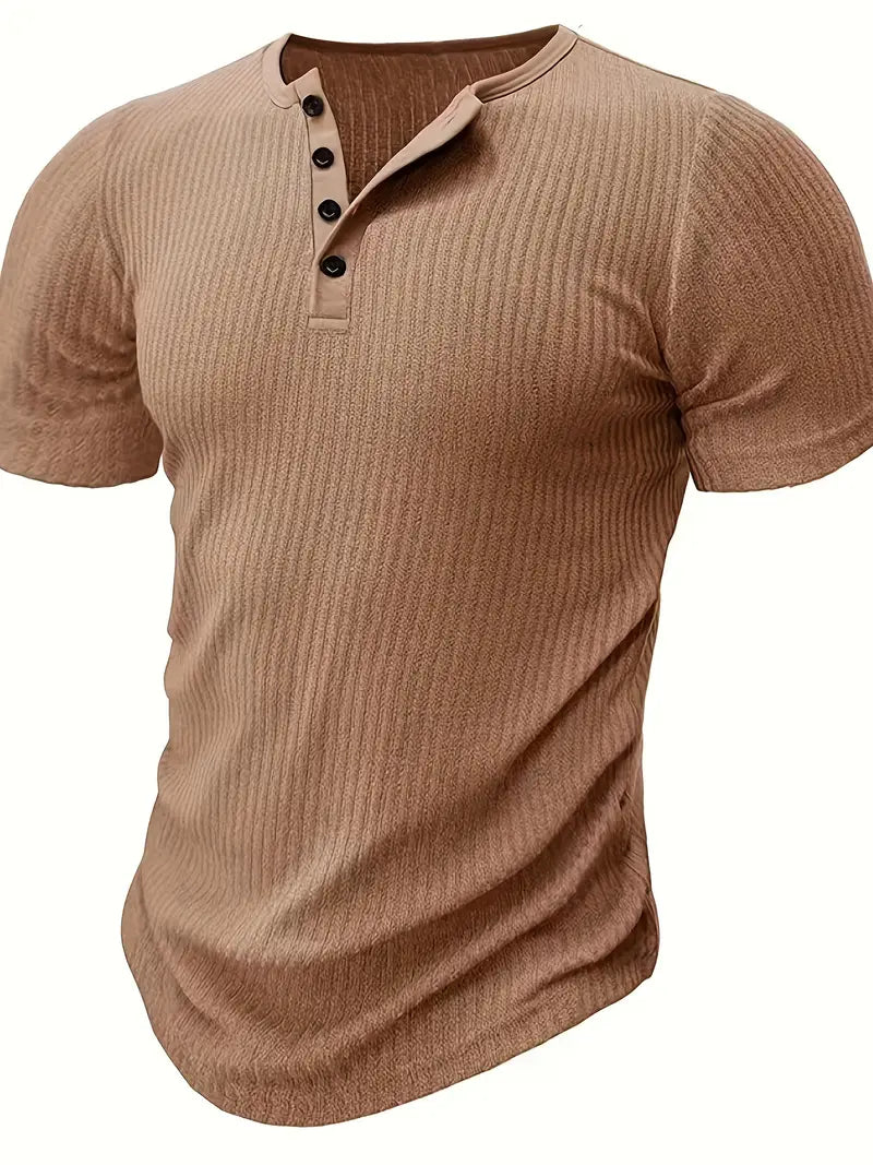 Bergmann™ | Bio-Baumwolle Henley-Kurzarmshirt