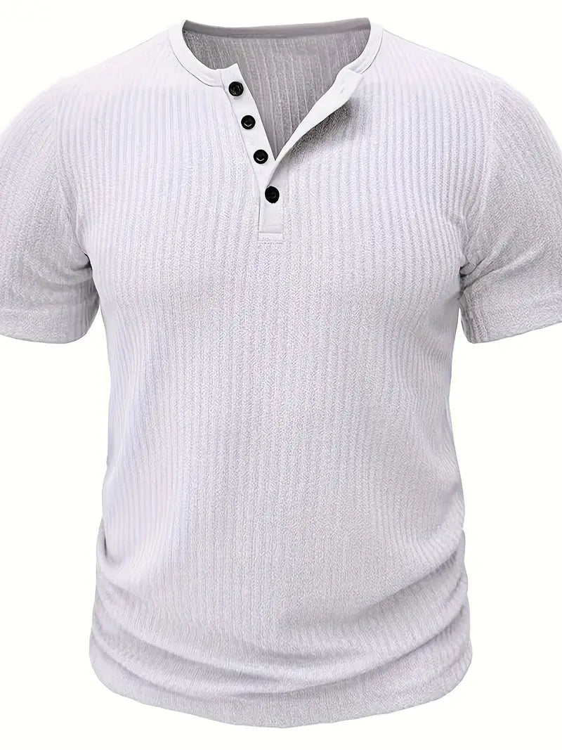 Bergmann™ | Bio-Baumwolle Henley-Kurzarmshirt