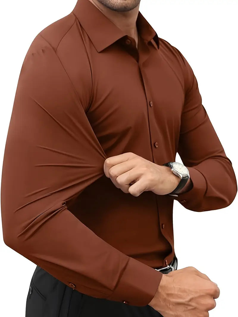 Hochwertiges Einfarbiges Slim-Fit-Hemd