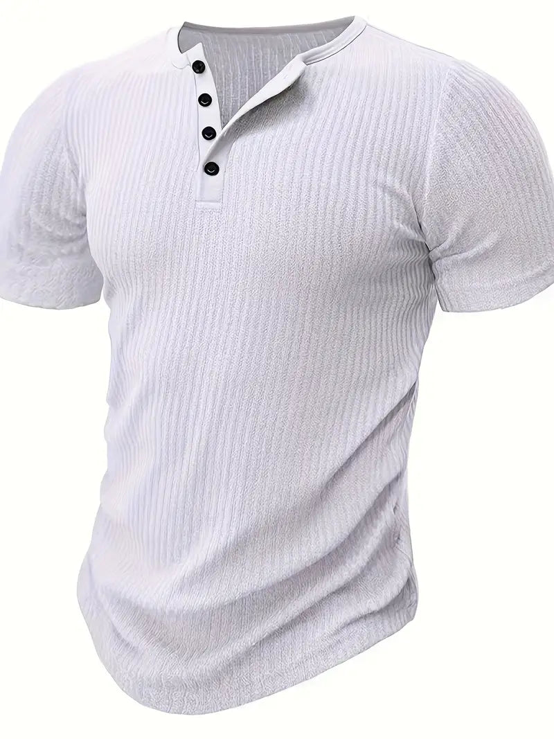 Bergmann™ | Bio-Baumwolle Henley-Kurzarmshirt