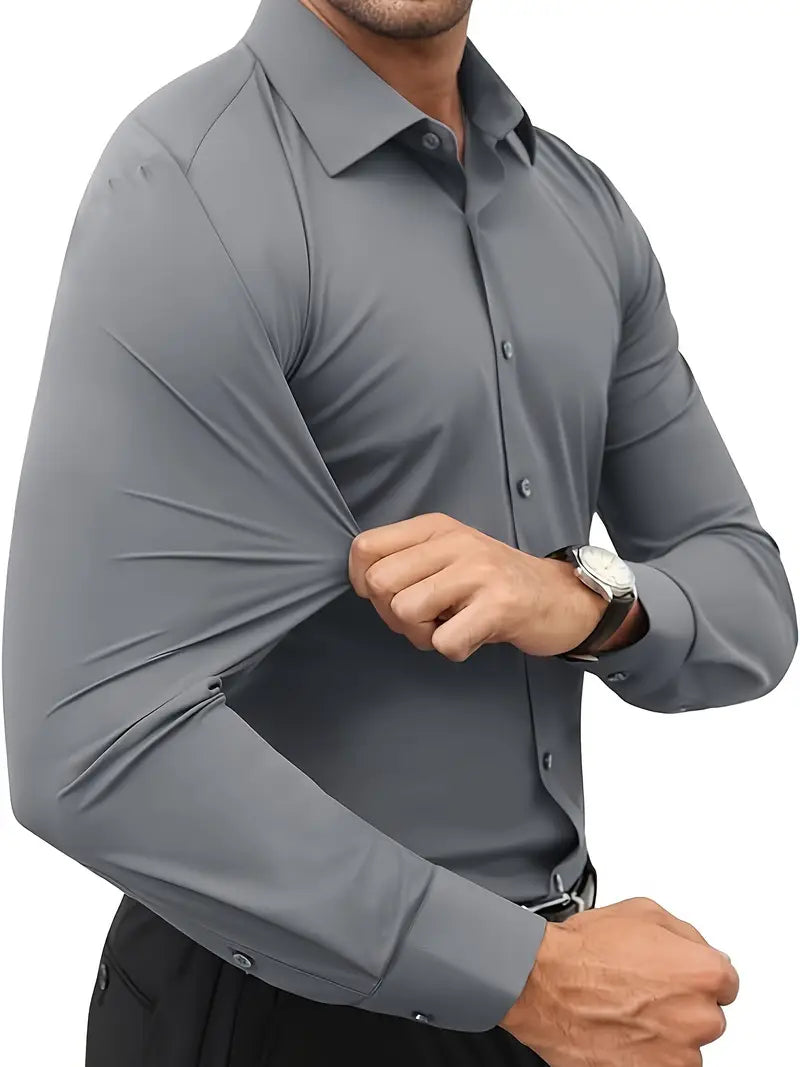 Hochwertiges Einfarbiges Slim-Fit-Hemd