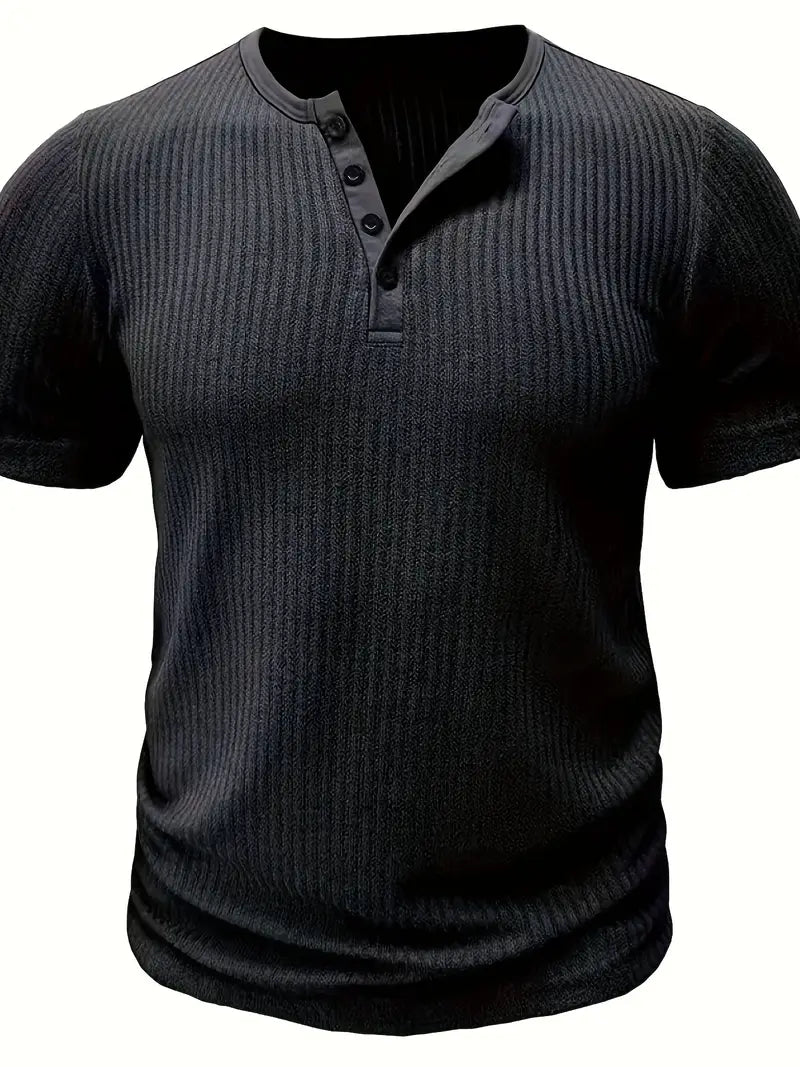 Bergmann™ | Bio-Baumwolle Henley-Kurzarmshirt