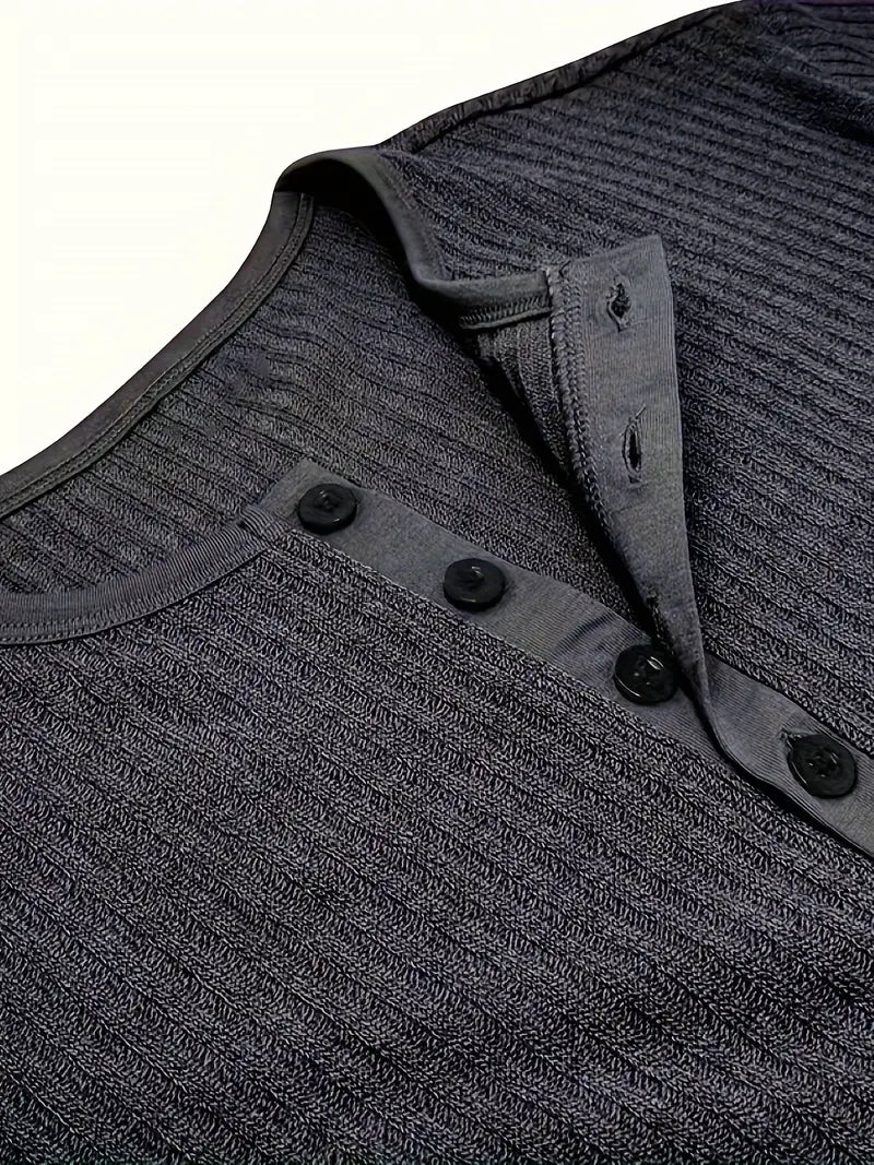 Bergmann™ | Bio-Baumwolle Henley-Kurzarmshirt