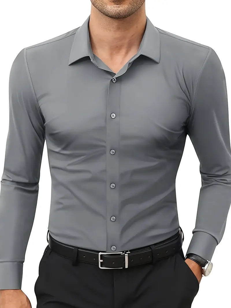 Hochwertiges Einfarbiges Slim-Fit-Hemd