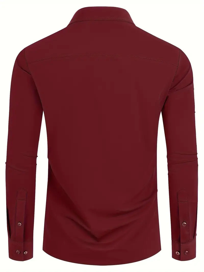 Hochwertiges Einfarbiges Slim-Fit-Hemd