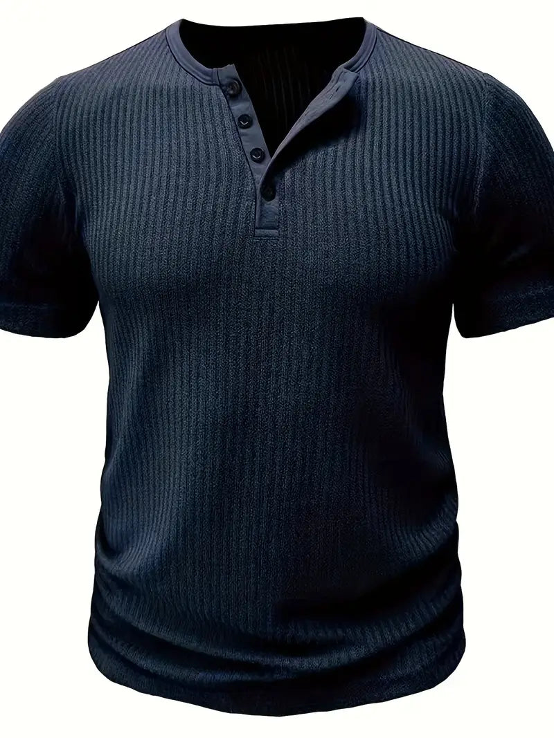 Bergmann™ | Bio-Baumwolle Henley-Kurzarmshirt