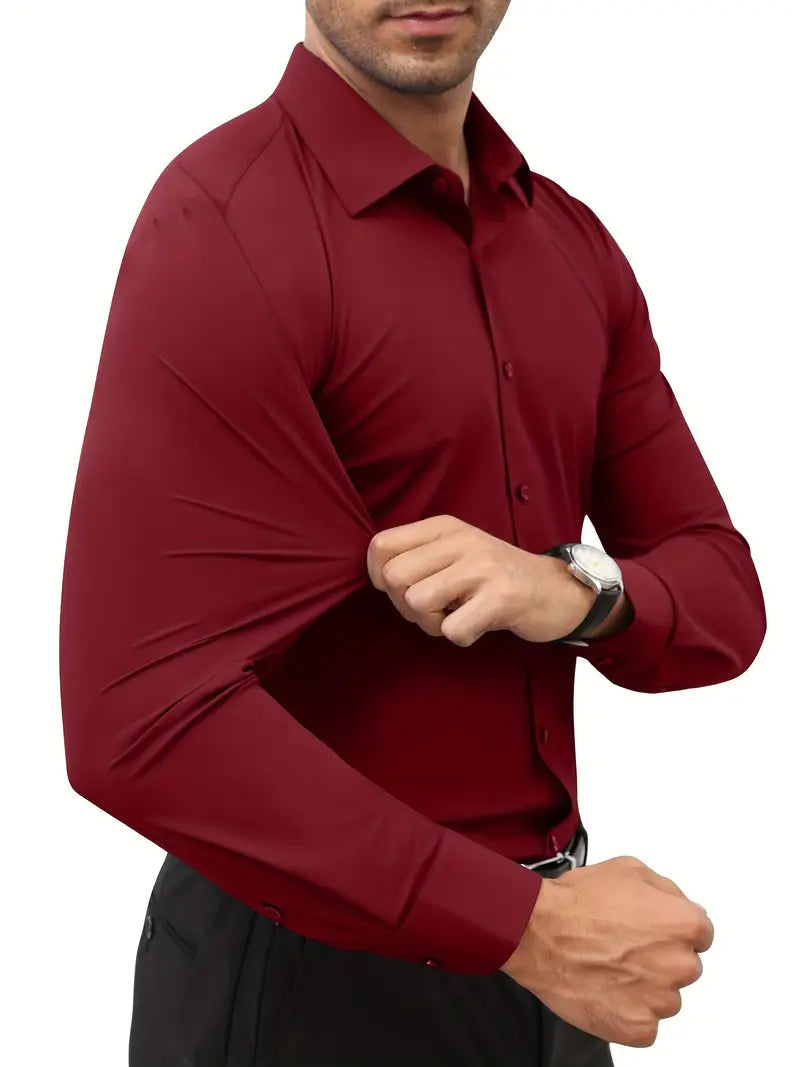 Hochwertiges Einfarbiges Slim-Fit-Hemd