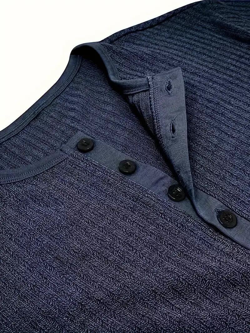 Bergmann™ | Bio-Baumwolle Henley-Kurzarmshirt