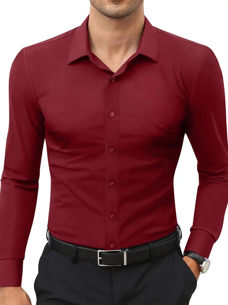 Hochwertiges Einfarbiges Slim-Fit-Hemd