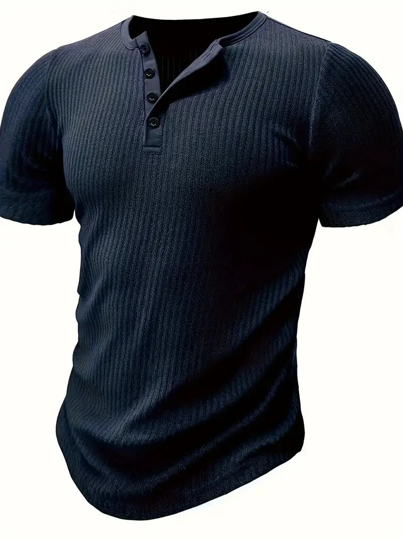Bergmann™ | Bio-Baumwolle Henley-Kurzarmshirt