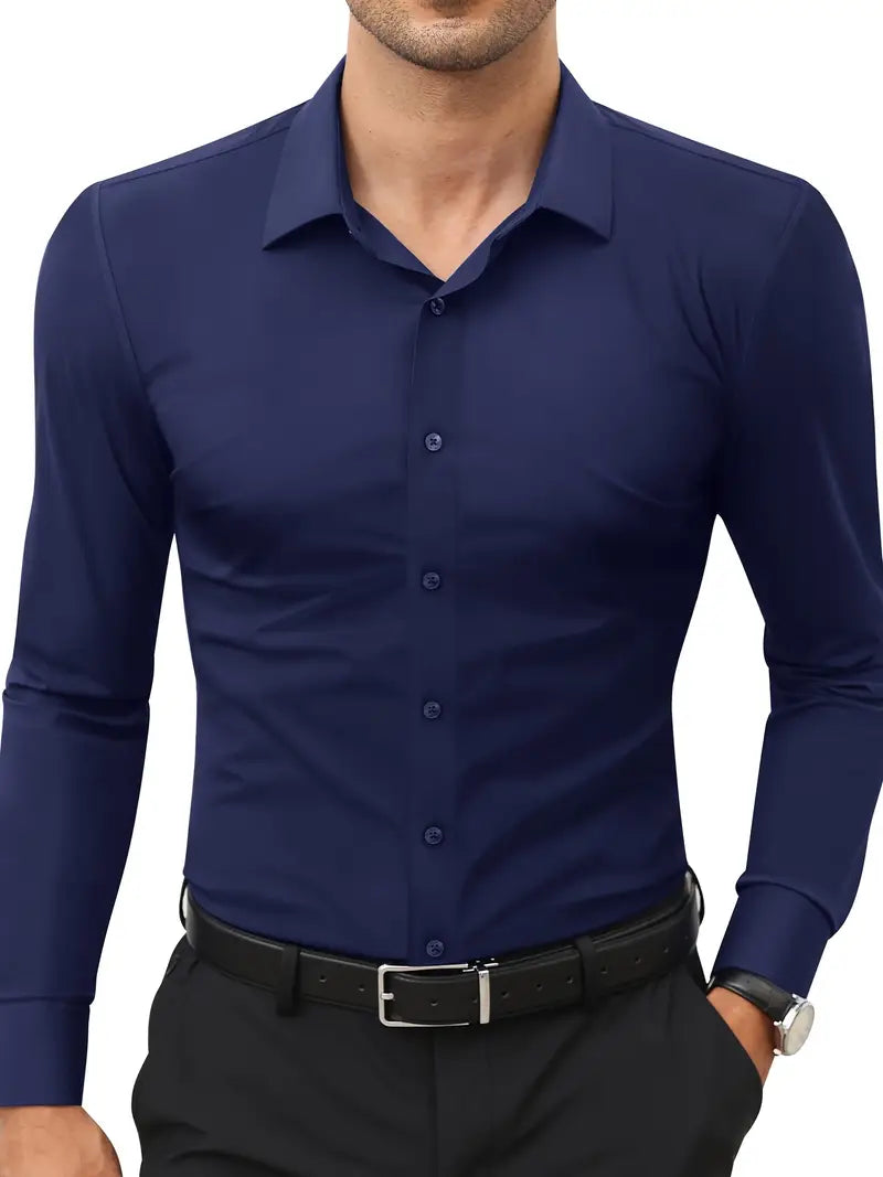 Hochwertiges Einfarbiges Slim-Fit-Hemd