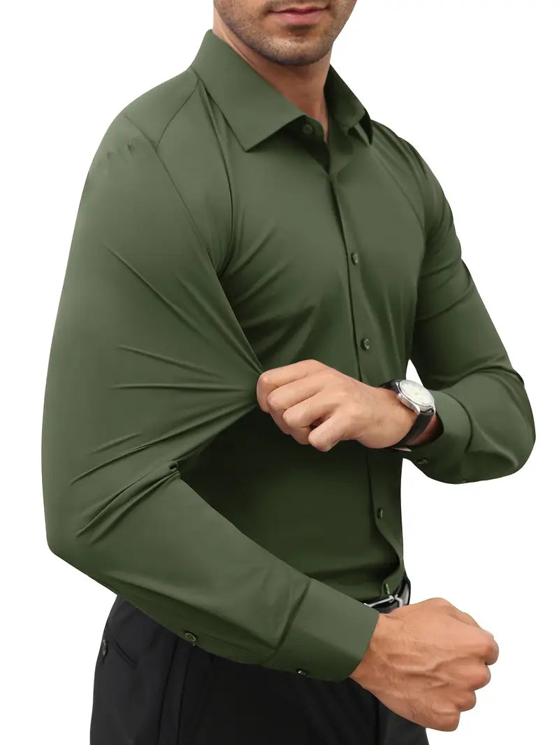 Hochwertiges Einfarbiges Slim-Fit-Hemd