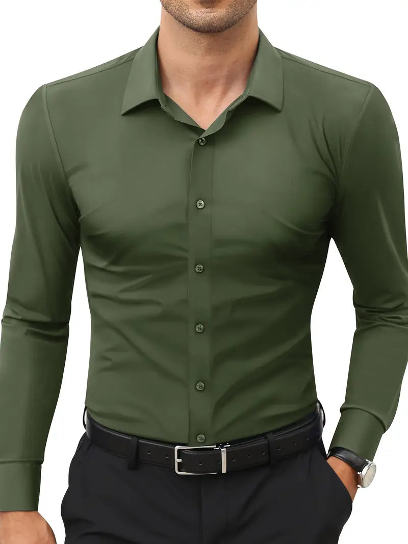 Hochwertiges Einfarbiges Slim-Fit-Hemd