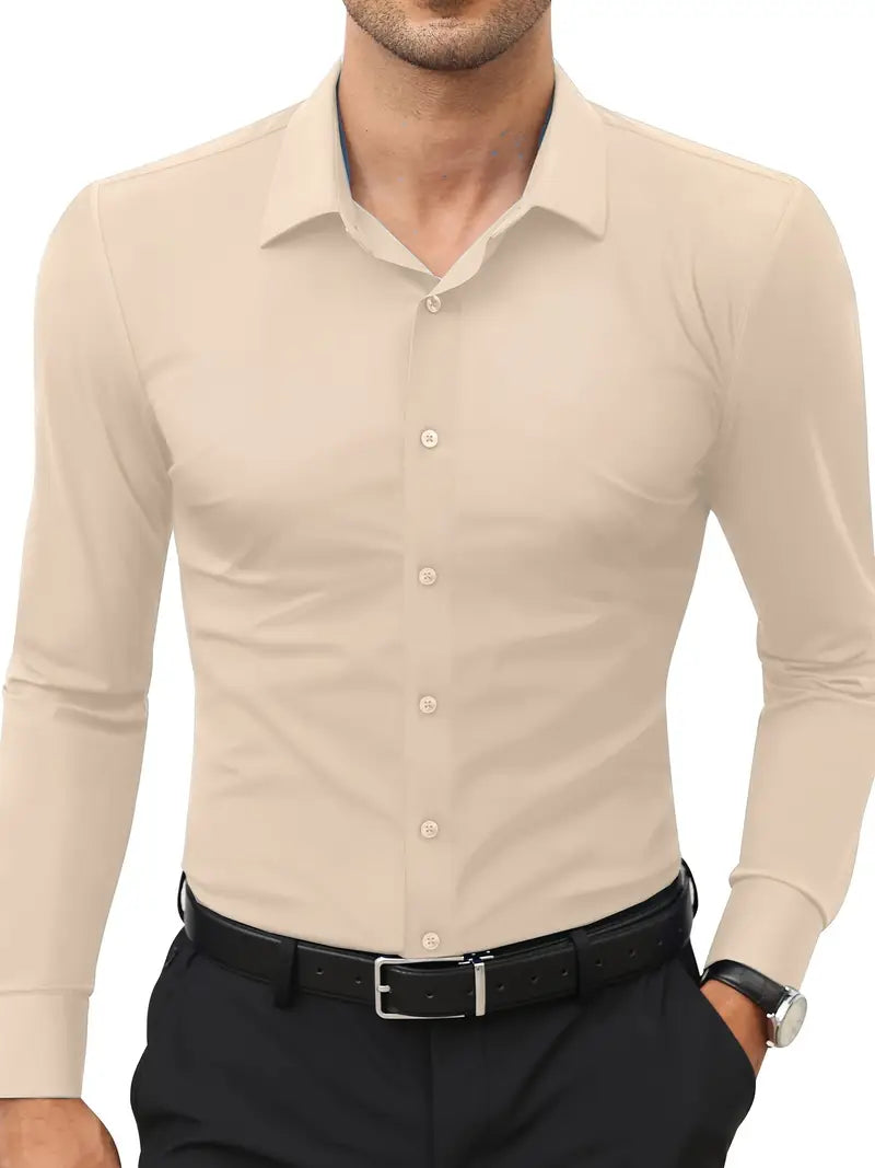 Hochwertiges Einfarbiges Slim-Fit-Hemd