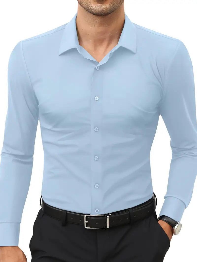 Hochwertiges Einfarbiges Slim-Fit-Hemd
